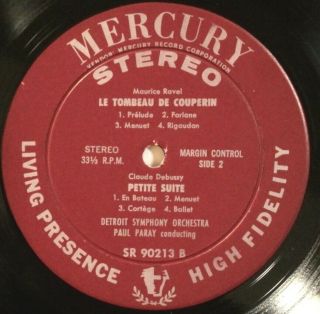 SR 90213 RFR 2/1 Ravel Tombeau de Couperin,  etc.  Paray,  Detroit SO Mercury 2