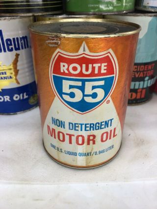 Vintage Quart Full Route 55 Sovereign Chicago Illinois Oil Can