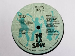 De La Soul 3 Feet High And Rising Vinyl LP Tommy Boy 1989 Hip - Hop Rap 5