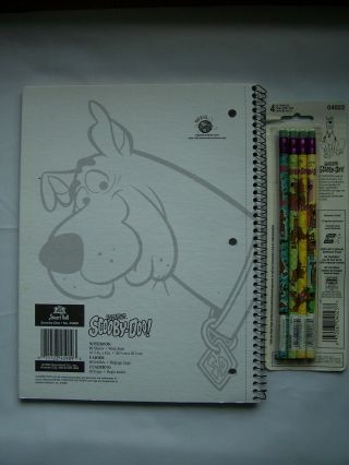 1999 Scooby Doo Cartoon Network 60 sheet Notebook with 4 Pencil Pk from 2000 4