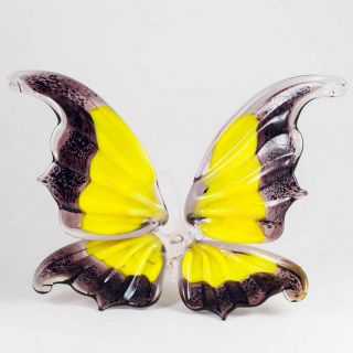 Glass Butterfly Figurine Hand Blown Murano Style Glass Ornament 191
