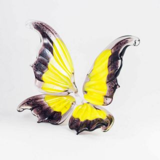 Glass Butterfly Figurine Hand Blown Murano Style Glass Ornament 191 2