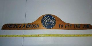 Vintage Kellogg Quality Brushes Advertising Double Sided Wood Store Display Sign