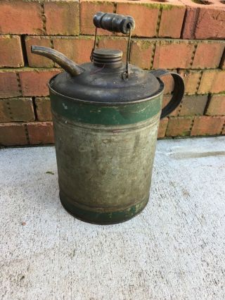 Vintage 1 Gallon Cream City Galvanized Metal Oil Kerosene Gas Can
