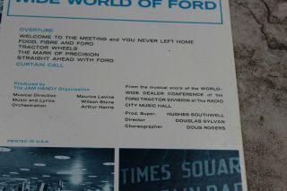 Rare 1964 Wide World of Ford Tractor LP Dealer Meeting Radio City Music Hall 6