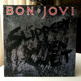 Vintage 1986 Bon Jovi Vinyl Slippery When Wet Album Lp 80s