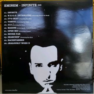 Eminem - Infinite FBT LP VG,  RAP LE MARBLED VINYL PROMO FRENCH IMPORT RARE 4