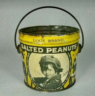 Dixie Brand Salted Peanuts Jackie Coogan Pail Bucket