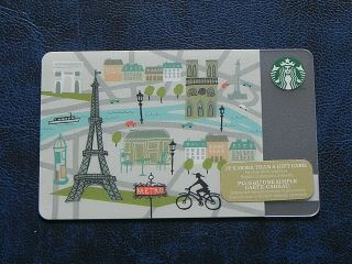 2014 Canada Holiday Issue Biking In Paris Starbucks Card Unscratched 6103
