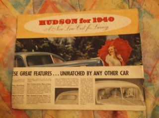 Hudson Automobile Brochure.  American Car,  1940