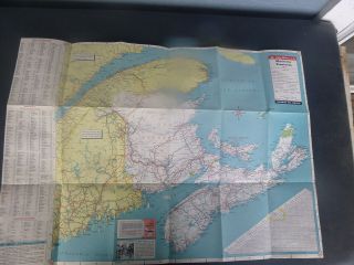 1954 Maritime Provinces road map Esso oil gas Imperial Port Royal Habitation Pa 3