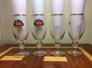 4 Pack Stella Artois Beer 40cl Glasses Chalice 600 Years Anniversary