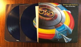 Elo Electric Light Orchestra Out Of The Blue Blue Vinyl 1977 Double Lp & Poster