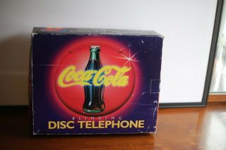 1998 Coca - Cola Blinking Disc Telephone,  Neon,  Coke,  Phone,  Includes Box 3