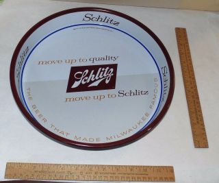 1958 Schlitz BEER TRAY - move up to quality - THE BEER THAT MADE MILWAUKEE FAMOU 2
