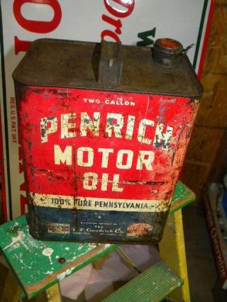 Old Pennrich Bf Goodrich 2 Gallon Motor Oil Can