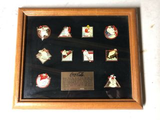 Coca Cola Limited Edition 926 Of 1000 Framed Coke Pin Set Polar Bear Sports