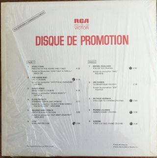David Bowie Elvis Presley MEGA - RARE RCA Victor French - Canadian 33rpm Sampler 5