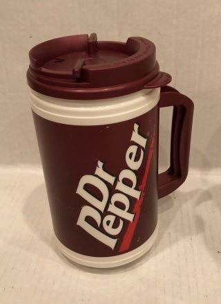 Vintage Whirley Dr Pepper Travel Mug Insulated Large 32 Ounces Refill Made Usa