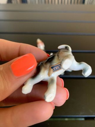 Vintage Set (3) Bone China Beagle Treeing Walker Coonhound Figurines Japan 3