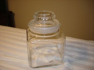 A Vintage Square Apothecary Jar /glass Canisters