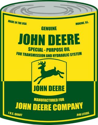 John Deere Special - Purpose Oil Can Metal Sign