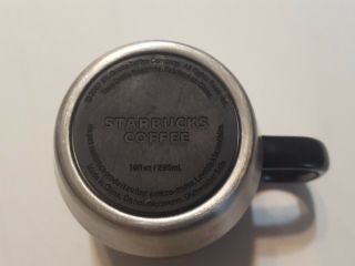 Set of 4 Starbucks 2007 Black Urban Ceramic Stainless Steel Coffee Mugs 10 oz 4