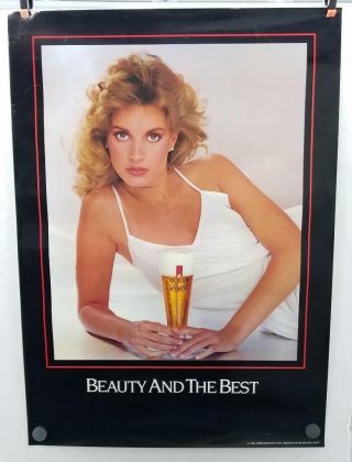 Michelob Light Beauty And The Best Poster Vintage 1983 Laminated Scarce 20 " X28 "