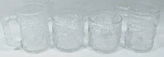 Complete Set of 4 1995 DC Comics Batman Forever Collectible McDonalds Glass Mugs 2