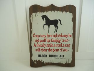 Black Horse Ale,  Bar Advertising Sign,  Black Horse Brewery Dunkirk N.  Y.  Vintage