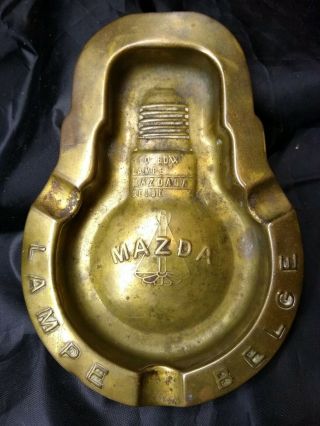 Vintage Mazda Lampe Belge /light Bulbs Ashtray • Scarce