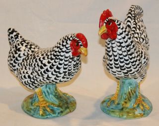 Vtg Wyandotte Chicken Figures Rooster & Hen