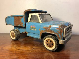 Vintage Blue Tonka Hydraulic Dump Truck Pressed Steel Toy 2480 4