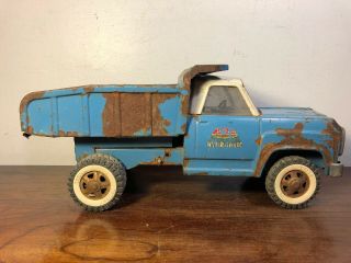 Vintage Blue Tonka Hydraulic Dump Truck Pressed Steel Toy 2480 5