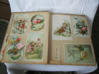 Circa 1880 Antique Victorian Trade Card Album with 60 Trade Cards Plus 52 Others 4
