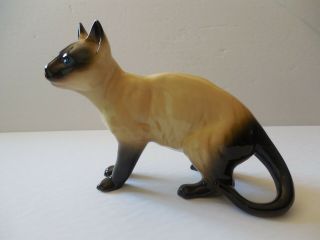 Vintage Coopercraft Ceramic Siamese Cat Figurine - Made In England