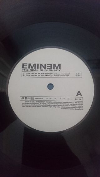 Vinyl - Hip Hop Rap - Eminem - The Real Slim Shady 12 