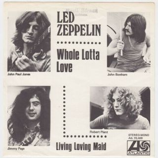 Led Zeppelin Whole Lotta Love Rare Unique Sweden 45 Swedish Living Loving Maid