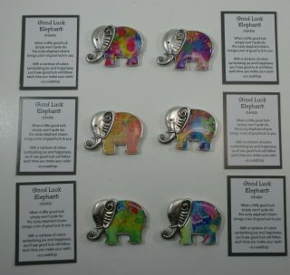 X 6x Set Of Good Luck Elephant Pocket Charm Figurine Ganz