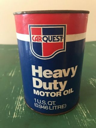 Vintage 1 Quart Carquest Heavy Duty Motor Oil Can Full