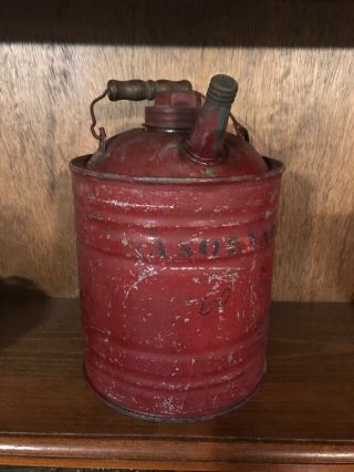 Vintage Galvanized 1 Gallon Metal Kerosene Gas Can