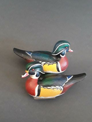 Jett Brunet Ducks Unlimited Miniature Wood Duck Decoy - A Pair