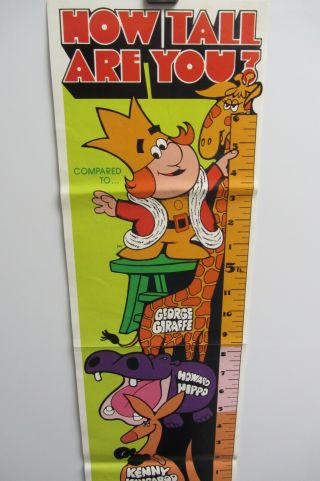 1972 Burger King How Tall Are You,  Wall Poster - 7.  5 " X 53.  5 " Goes To 5 