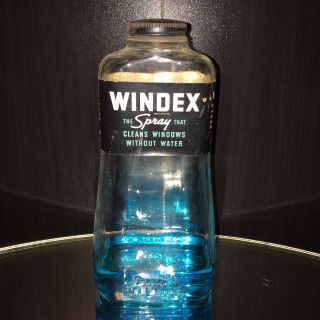 Vtg Windex Glass Bottle 1950 Cleaner Litho Cap Paper Label Content Duraglas Usa