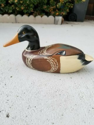 Decorative Wooden Duck Decoys Painted Approx.  12 “& 10 “long