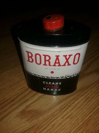 Vintage Boraxo Powdered Hand Soap 8 Oz.  Tin With Product Still Inside