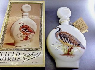 Milk Glass Whiskey Decanter 1969 A Singer Field Birds Edition " Chukar Partridge