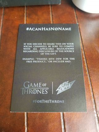 Game Of Thrones Mountain Dew Can,  A Can Has No Name,  COLD ACTIVATED 2