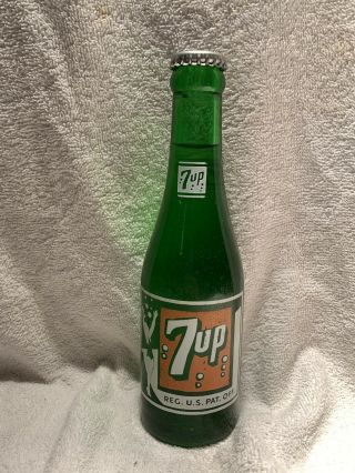Full 7oz 7up Dancing Lady Acl Soda Bottle Hickory,  N.  C.  Seven - Up