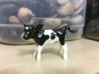 Rare Adorable Vintage Hagen Renaker Holstein Calf Cow Collectable Tail Out